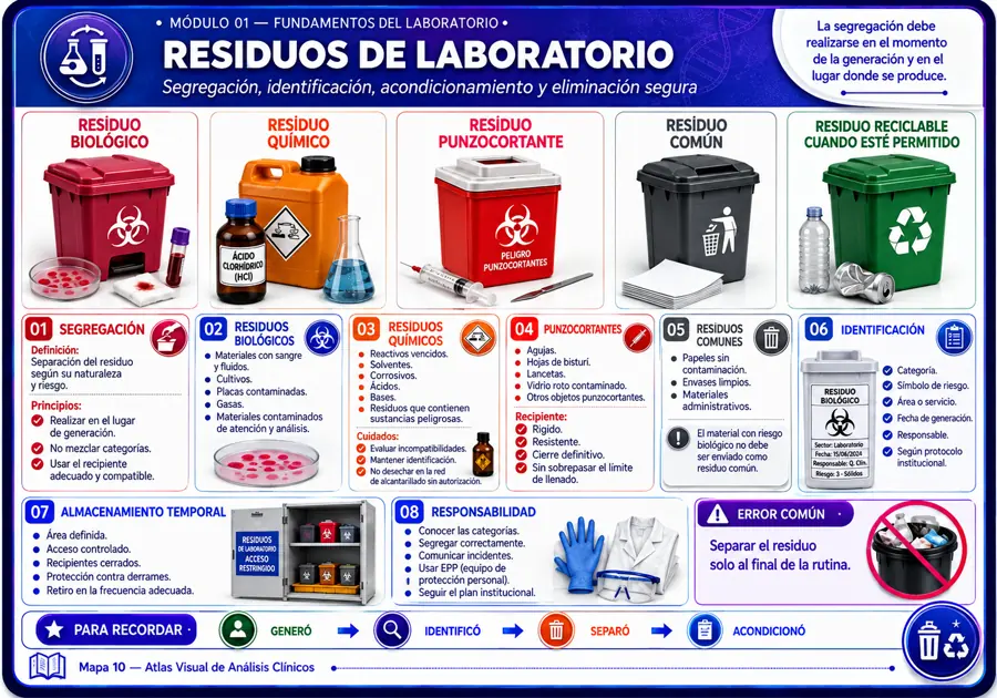 Mapa visual de residuos de laboratorio